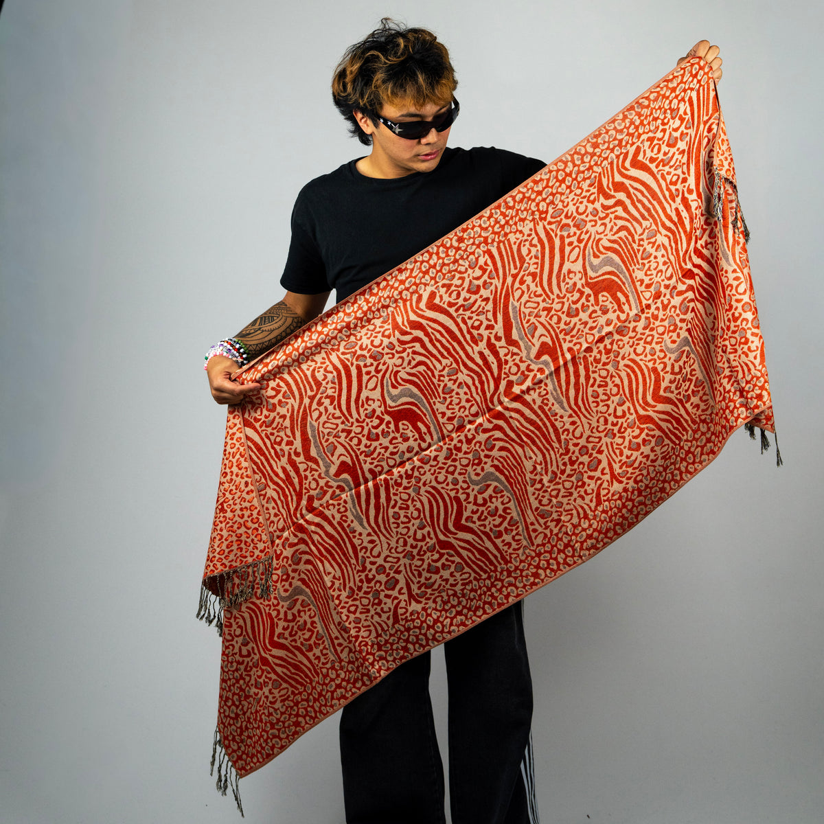 Zebra Cheetah Rave Pashmina Scarf