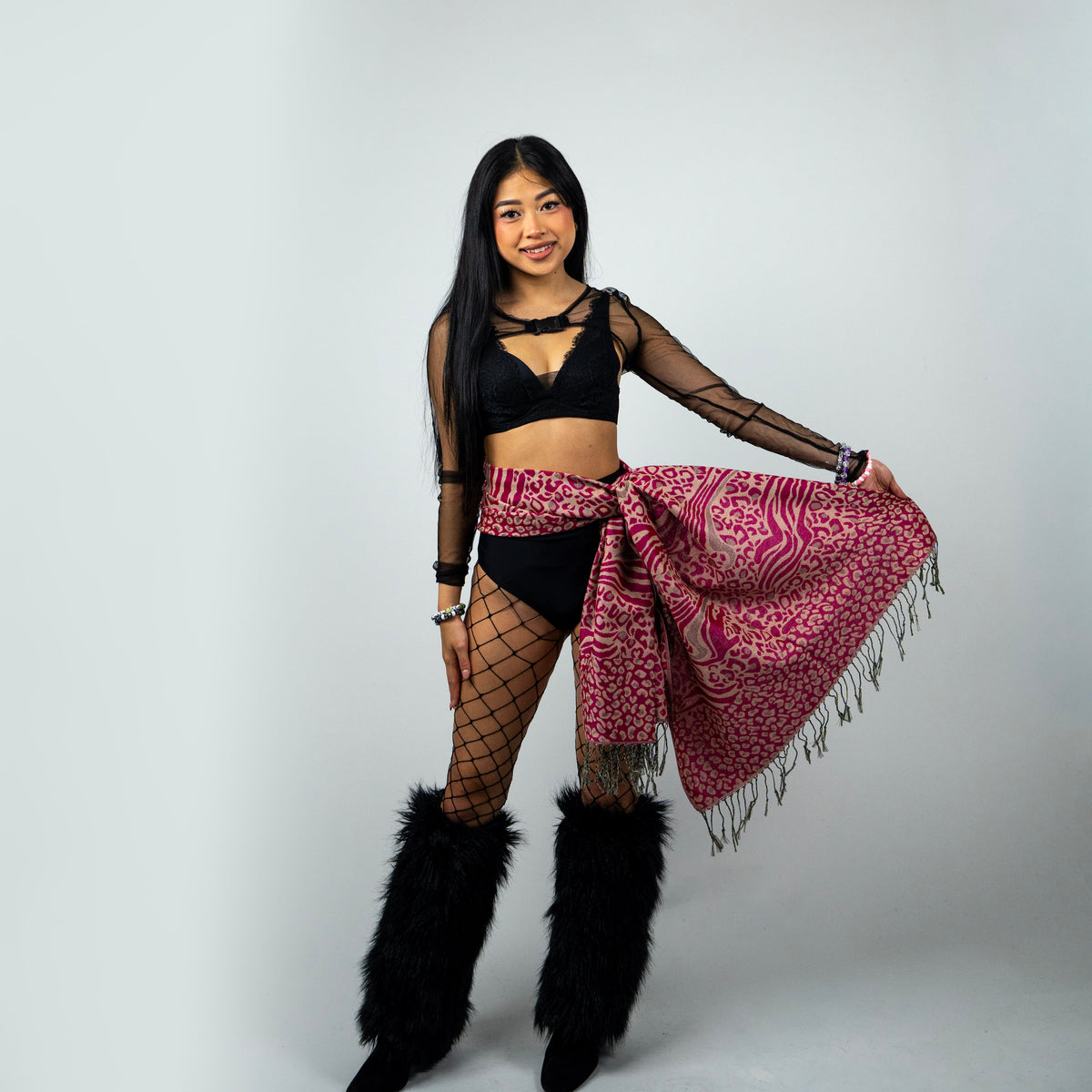 Zebra Cheetah Rave Pashmina Scarf