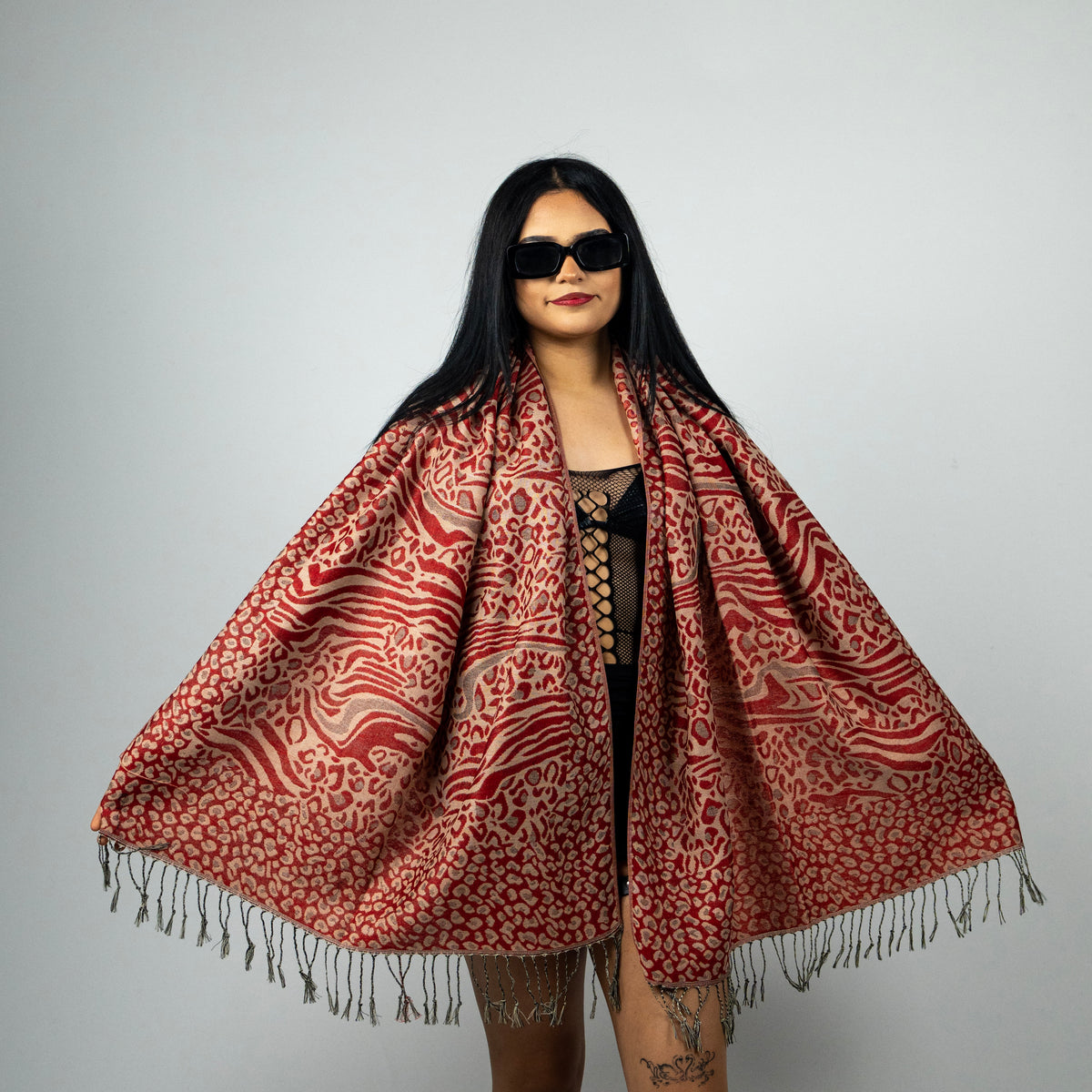 Zebra Cheetah Rave Pashmina Scarf